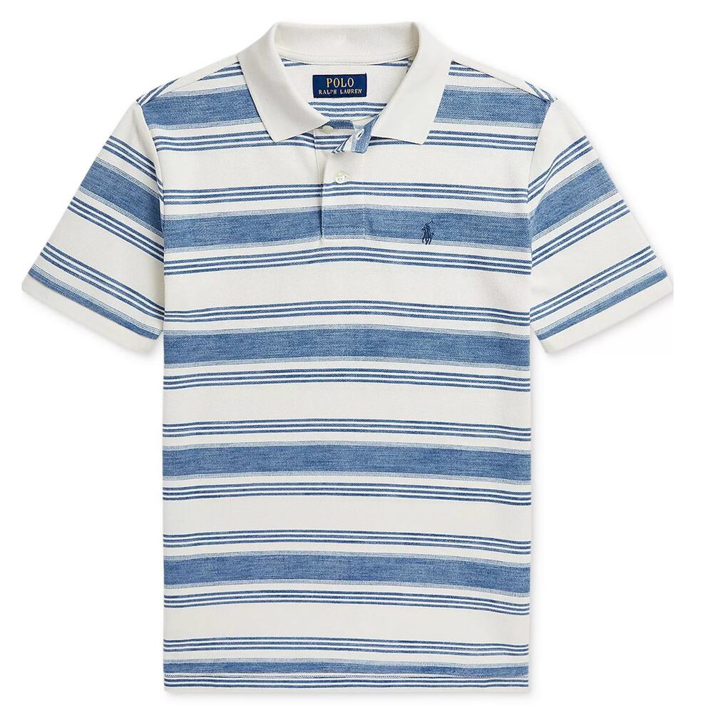Polo Ralph Lauren - Big Boys - Striped Cotton Mesh Polo Shirt - Size L 14-16